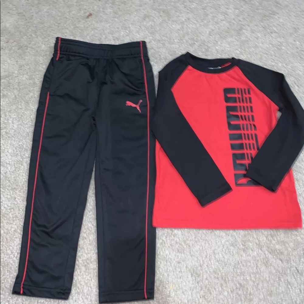 Puma US Size 4 Track Suit Black And Red Toddler